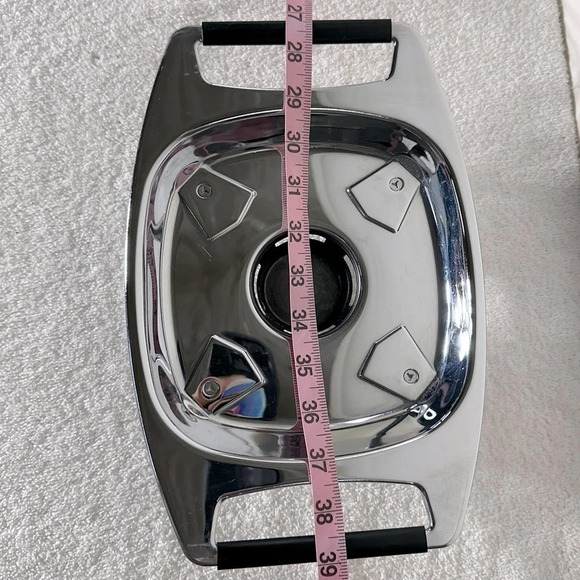 Vintage MCM Chrome Footed Casserole Server Warmer Stand Atomic Age Trivet - Picture 8 of 9